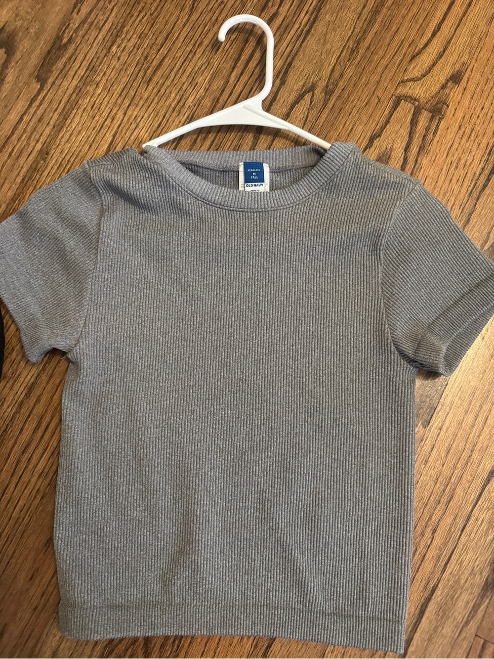 Old Navy Gray Ribbed Short Sleeve Tee